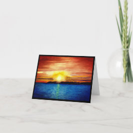 レイクスーペリアサンセットウォーターカラー悔やみや弔慰 カード