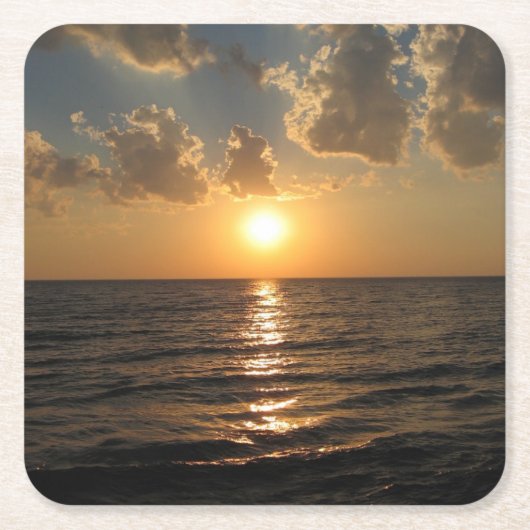 レイクスーペリアサンセットコースター スクエアペーパーコースター (正面)