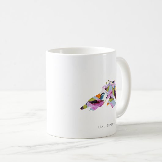 レイクスーペリアシルエットマップコーヒーマグ コーヒーマグカップ (正面右)