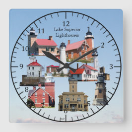 レイクスーペリアライトハウスクロック スクエア壁時計