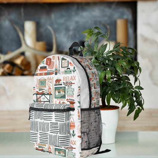 レイクス素晴らしキャンピングウィルダネス |モノグラム プリントバックパック