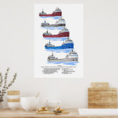 レイクス素晴らしフレーターOjibwayの歴史 ポスター (キッチン)