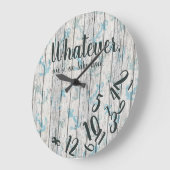 レイクタイムウッド素朴リタイアおもしろいメントレイクホーム ラージ壁時計 (傾斜)