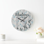 レイクタイムウッド素朴リタイアおもしろいメントレイクホーム ラージ壁時計 (ホーム)