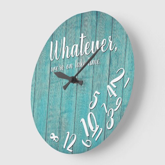 レイクタイムウッド素朴リタイアおもしろいメントレイクホーム ラージ壁時計 (傾斜)