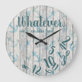 レイクタイムウッド素朴リタイアおもしろいメントレイクホーム ラージ壁時計 (正面)