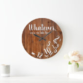 レイクタイムウッド素朴リタイアおもしろいメントレイクホーム ラージ壁時計 (ホーム)