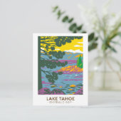 レイクタホエメラルドベイカリフォルニアヴィンテージ ポストカード (スタンド正面)