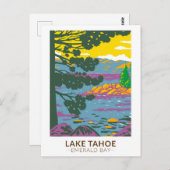 レイクタホエメラルドベイカリフォルニアヴィンテージ ポストカード (正面/裏面)