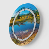 レイクタホカリフォルニアスーベニアクリスマスグリッター ラージ壁時計 (傾斜)