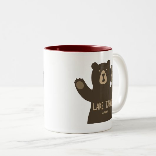 レイクタホカリフォルニアネバダピースベア ツートーンマグカップ (正面右)