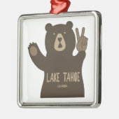 レイクタホカリフォルニアネバダピースベア メタルオーナメント (左)