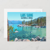 レイクタホカリフォルニアネバダヴィンテージ ポストカード (正面/裏面)