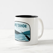 レイクタホカリフォルニアネバダ魚釣りロッド ツートーンマグカップ (正面右)