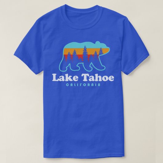 レイクタホカリフォルニアベアレトロヴィンテージ Tシャツ (デザイン正面)