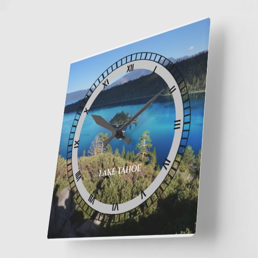 レイクタホカリフォルニア記念カスタム品クリスマス スクエア壁時計 (傾斜)
