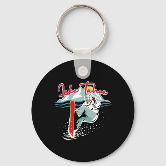 レイクタホシエラネバダカリフォルニアスノーボードS キーホルダー (正面)