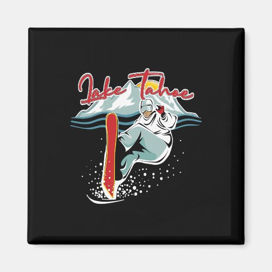 レイクタホシエラネバダカリフォルニアスノーボードS マグネット (正面)