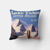 レイクタホシエラネバダヴィンテージスキープリント クッション (裏面)