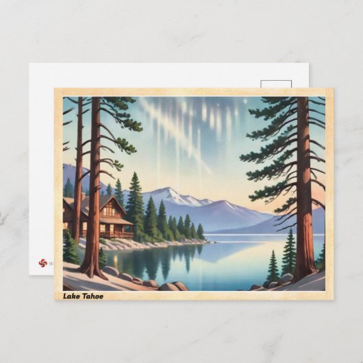 レイクタホシエラネバダヴィンテージ ポストカード (正面/裏面)