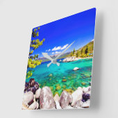 レイクタホビュー スクエア壁時計 (傾斜)