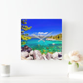 レイクタホビュー スクエア壁時計 (ホーム)