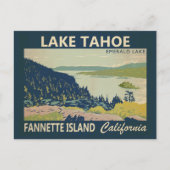 レイクタホファンネットアイランドカリフォルニアヴィンテージ ポストカード (正面)