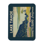 レイクタホファンネットアイランドカリフォルニアヴィンテージ マグネット (縦)