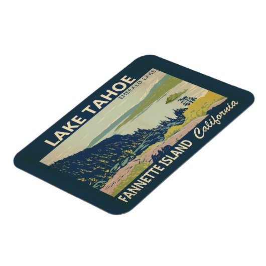 レイクタホファンネットアイランドカリフォルニアヴィンテージ マグネット (左側)
