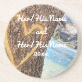 レイクタホブルーウォーターツリーハートラブ コースター (正面)