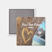 レイクタホブルーウォーターツリーハートラブ マグネット (正面/裏面)