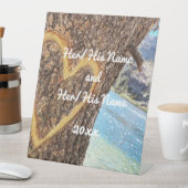 レイクタホブルーウォーターツリーハートラブ 台座サイン (インサイチュ)