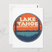 レイクタホヴィンテージトラベルデカールデザイン ポストカード (正面/裏面)