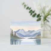 レイクタホ山脈ウォーターカラーランドスケープ ポストカード (スタンド正面)