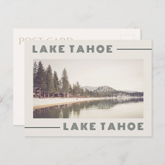 レイクタホ湖からの挨拶レトロスタイルはがき ポストカード (正面/裏面)