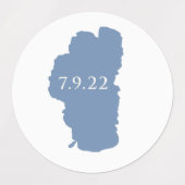 レイクタホ湖の水彩結婚式の引き出物ラベル ラベル (デザイン2)