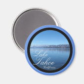 レイクタホ湖カリフォルニア風光明媚な円磁石 マグネット (正面/裏面)