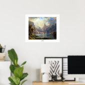 レイクタホ湖絵画のネバダアートバイアルバート・ビエルシュタット ポスター (ホームオフィス)