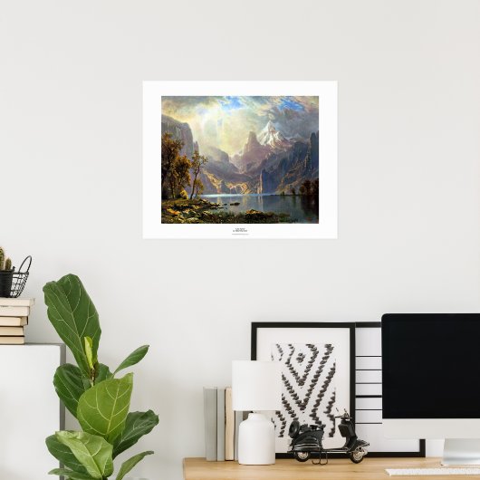 レイクタホ湖絵画のネバダアートバイアルバート・ビエルシュタット ポスター (ホームオフィス)
