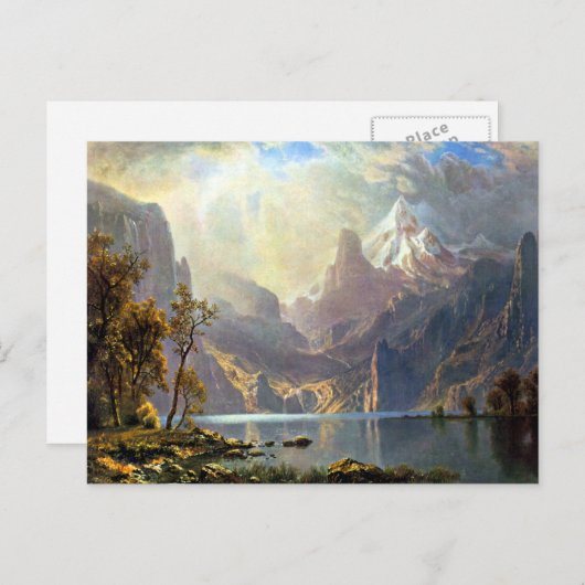 レイクタホ湖絵画のネバダアートバイアルバート・ビエルシュタット ポストカード (正面/裏面)