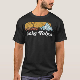 レイクタホ マウンテン カリフォルニア レトロ アウトドア Tシャツ