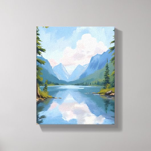 レイクタホ | 油彩画の風景 キャンバスプリント (正面)