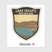 レイクテカポニュージーランドトラベルアートヴィンテージ シール (シート)