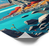 レイクテカポニュージーランドトラベルアートヴィンテージ ポスター (角)