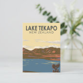 レイクテカポニュージーランドトラベルアートヴィンテージ ポストカード (スタンド正面)