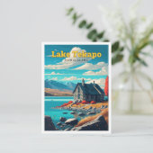 レイクテカポニュージーランドトラベルアートヴィンテージ ポストカード (スタンド正面)