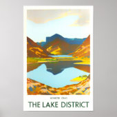 レイクディストリクトイギリスヴィンテージ旅行ポスター ポスター (正面)
