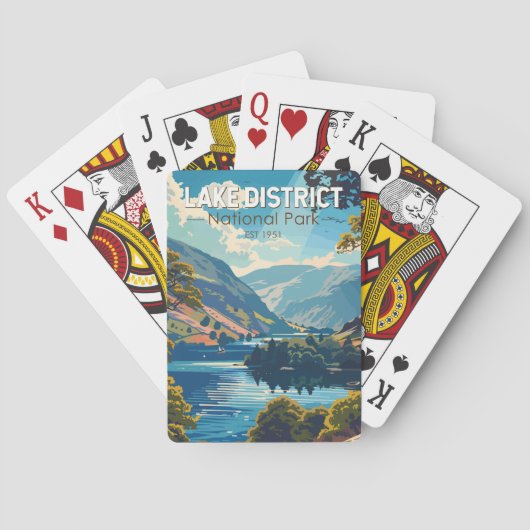 レイクディストリクトナショナルパークイングランドトラベルアート トランプ (裏面)