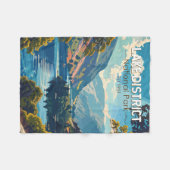 レイクディストリクトナショナルパークイングランドトラベルアート フリースブランケット (正面(横))