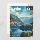 レイクディストリクトナショナルパークイングランドトラベルアート ポストカード (正面/裏面)